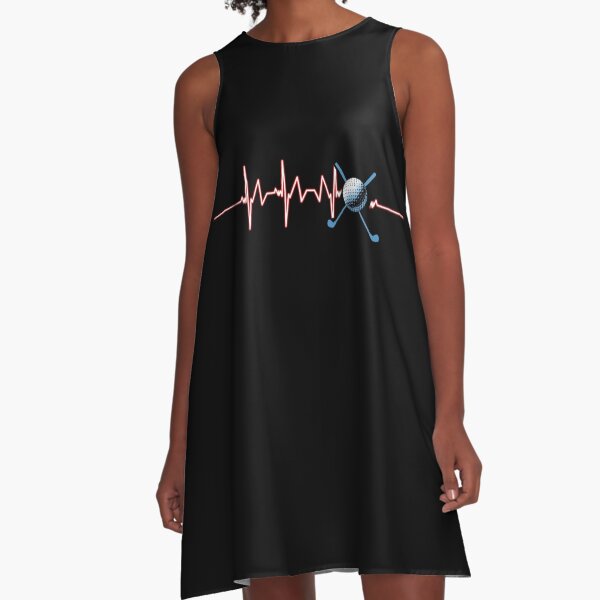 Golf Heartbeat Golfers Golfing Sports Gift A-Line Dress