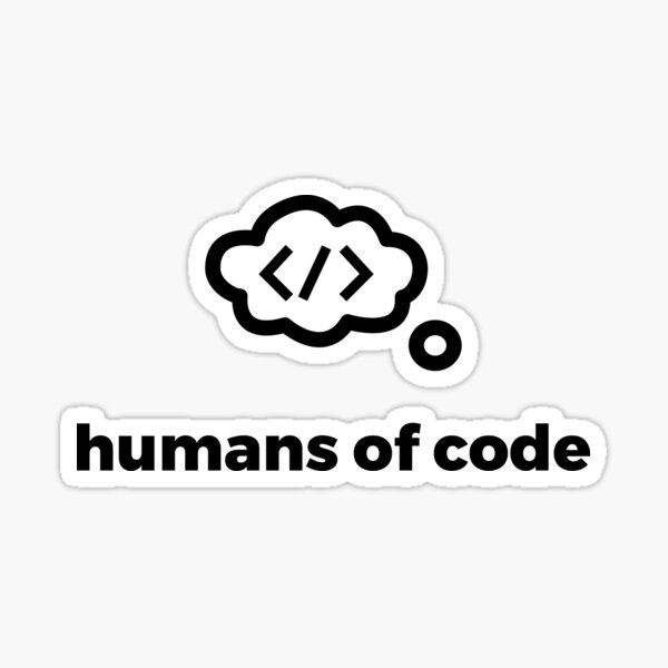 humans of code logo and name Sticker