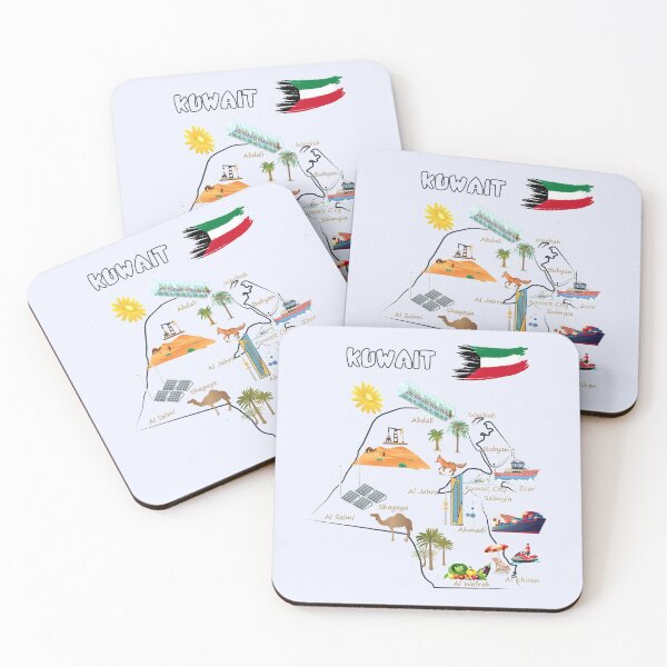 Item preview, Kuwait tourist map destinations Landmarks tourist attractions with names of the major cities designed and sold by mashmosh.
