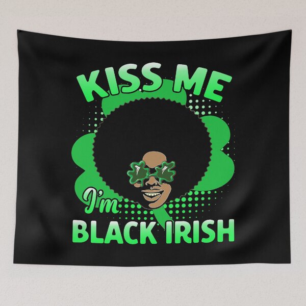 Item preview, Kiss Me I'm Black Irish St. Patrick's Day Melanin Afro Funny designed and sold by funnytshirtemp.