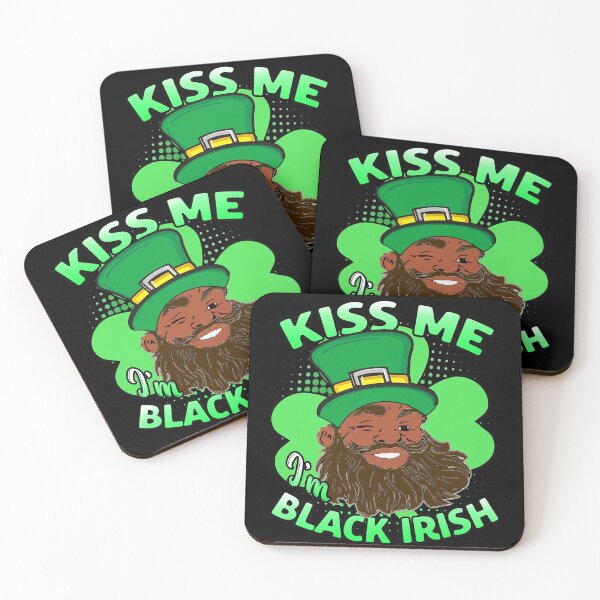 Item preview, Kiss me I'm Black Irish Leprechaun, St. Patrick's Day Melanin Afro Funny designed and sold by funnytshirtemp.