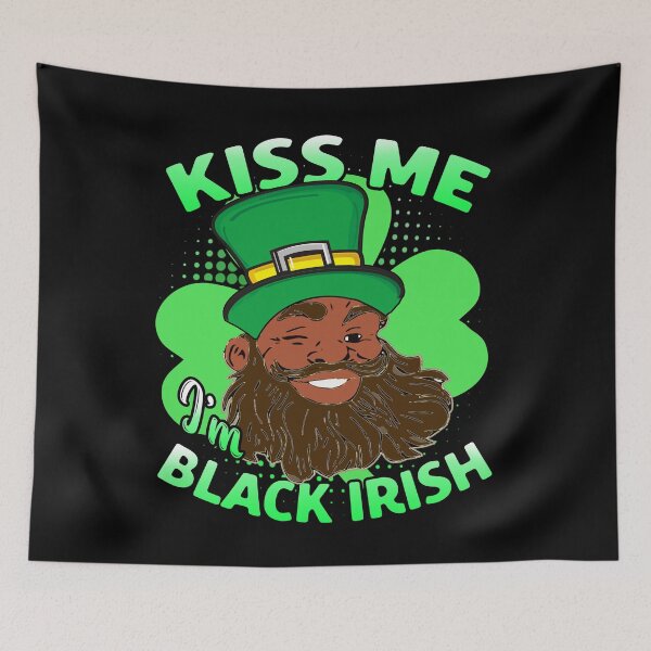 Item preview, Kiss me I'm Black Irish Leprechaun, St. Patrick's Day Melanin Afro Funny designed and sold by funnytshirtemp.
