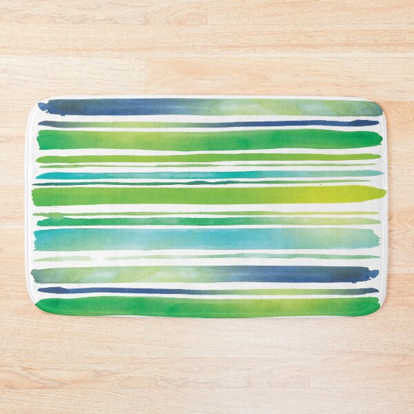 Item preview, Watercolor Brush Stripes in Beachy Green and Blue  designed and sold by Lori-Goree.
