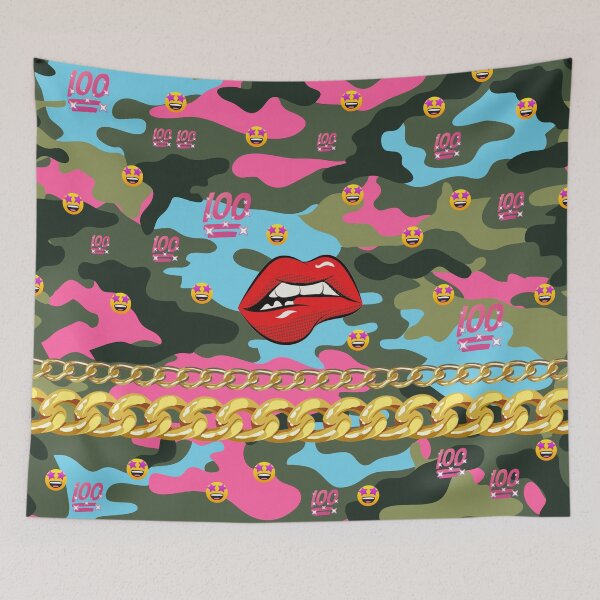 Item preview, Hot lips, sexy camouflage pattern designed and sold by Mauswohn.