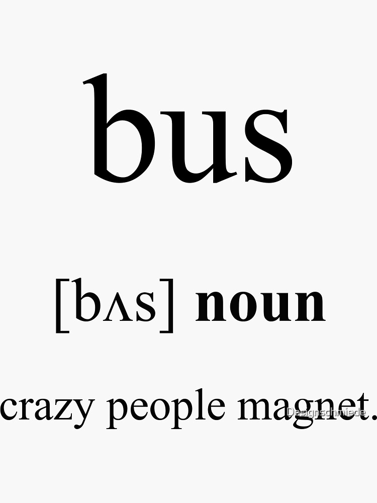 "Bus Definition Dictionary Collection" Sticker for Sale by