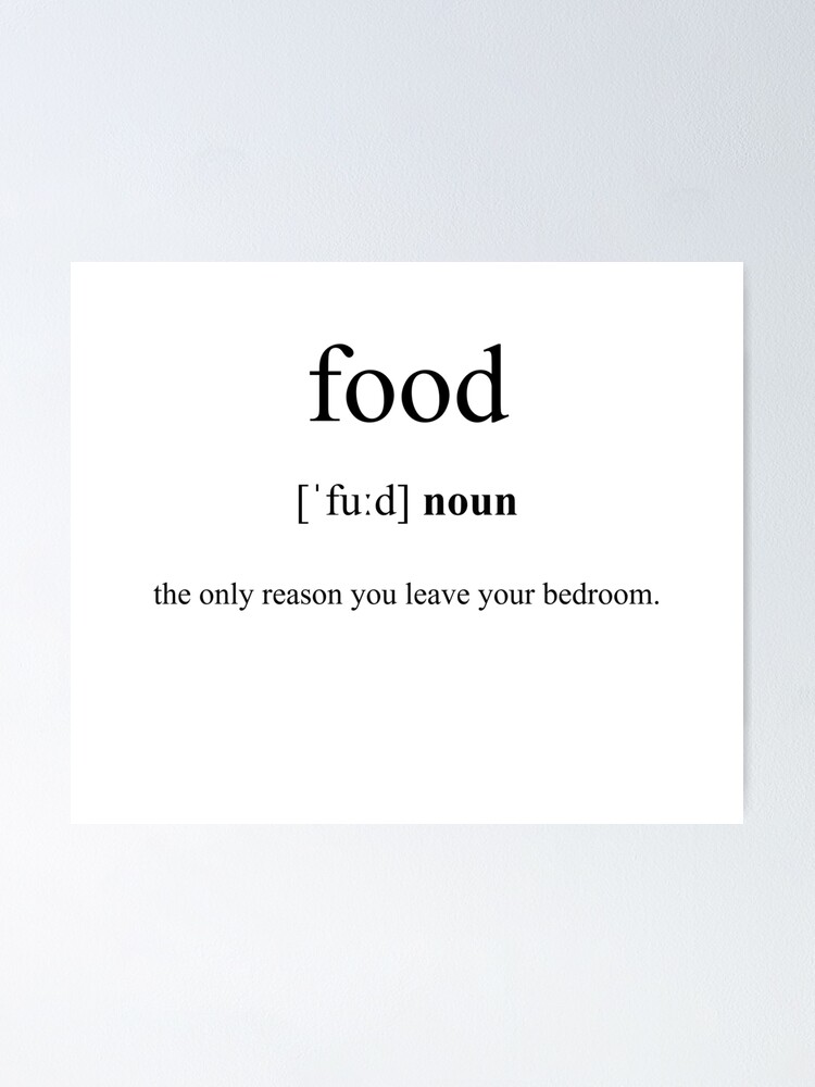 Food Definition Dictionary Collection Poster By Designschmiede Redbubble