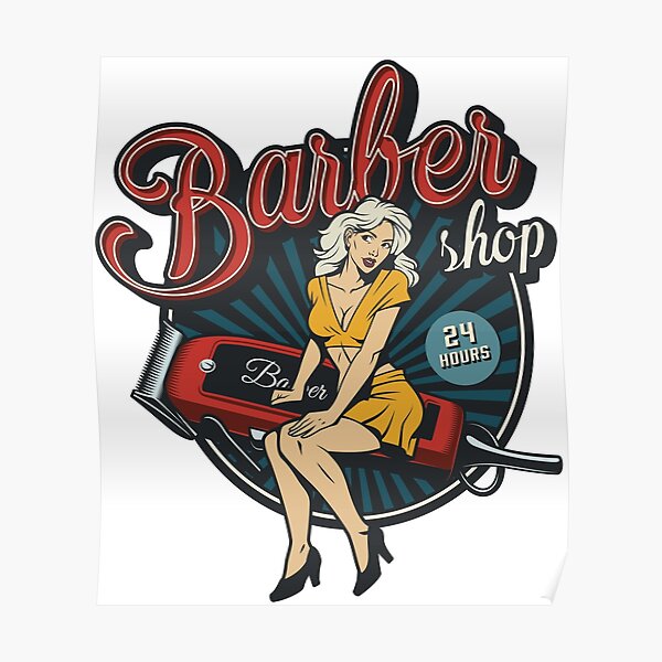 Vintage sticker - Barber shop Poster