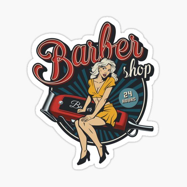 Autocollant vintage - Salon de coiffure Sticker