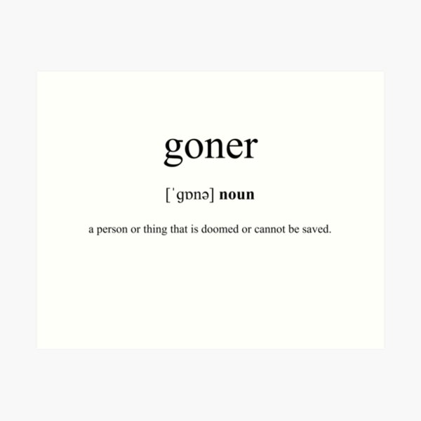 Goner Definition  Dictionary Collection Greeting Card by
