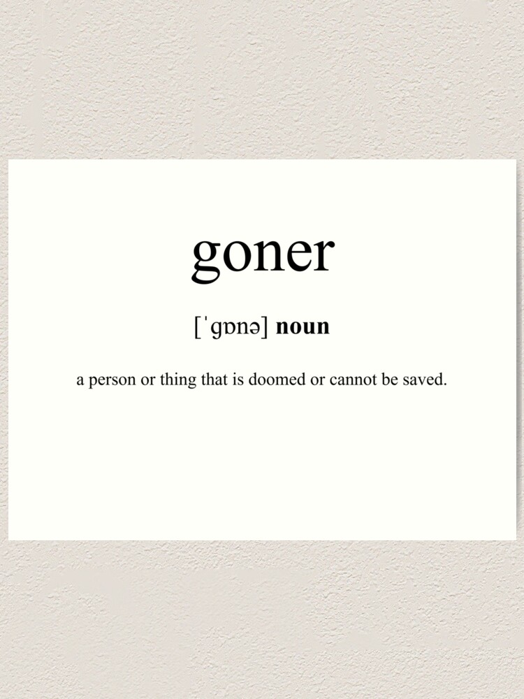 Goner Definition  Dictionary Collection Greeting Card by