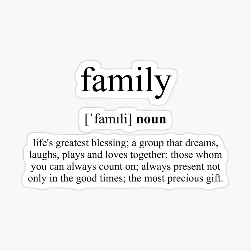 Family Familie Definition Dictionary Collection Poster Von Designschmiede Redbubble