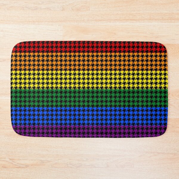 Item preview, Houndstooth Pride on a Black Background designed and sold by MarkUK97.