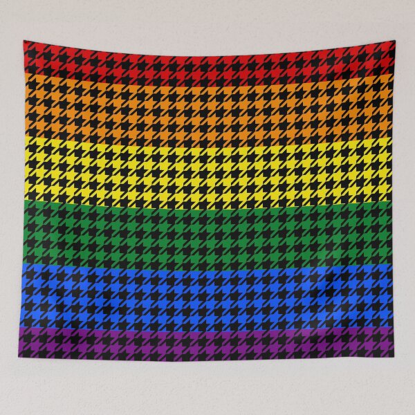 Item preview, Houndstooth Pride on a Black Background designed and sold by MarkUK97.