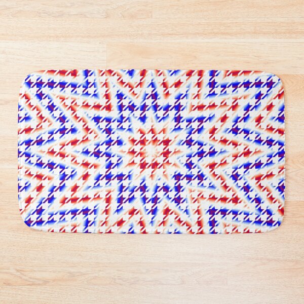 Item preview, Houndstooth Red White and Blue Psychedelic Star Pattern designed and sold by MarkUK97.