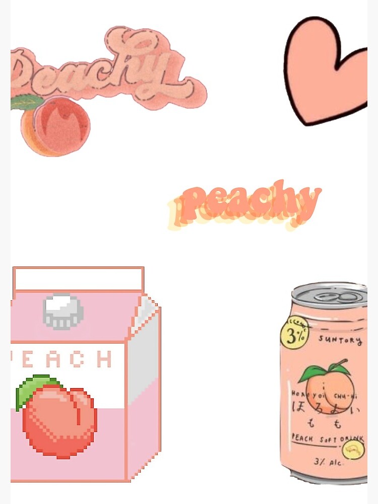 Cute aesthetic peach sticker set  Spiral Notebook for Sale by