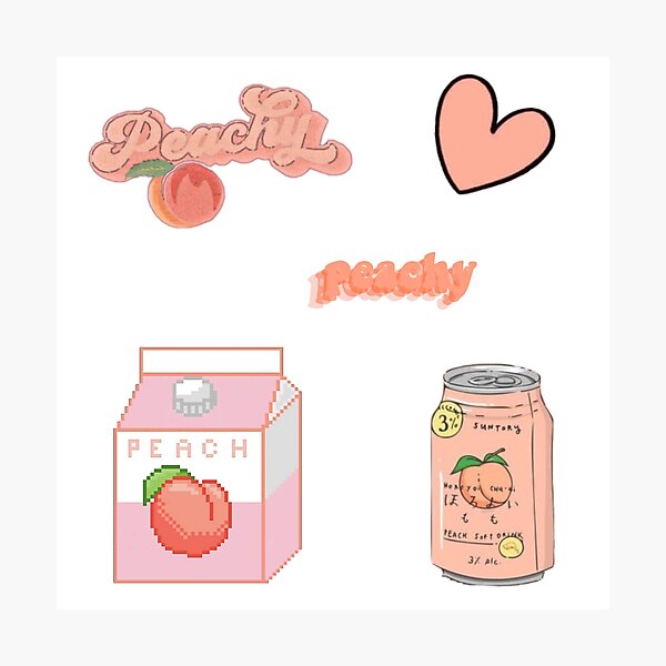 Cute aesthetic peach sticker set \