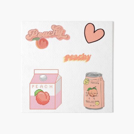 cute aesthetic peach sticker set art board print by aesthetics4you redbubble