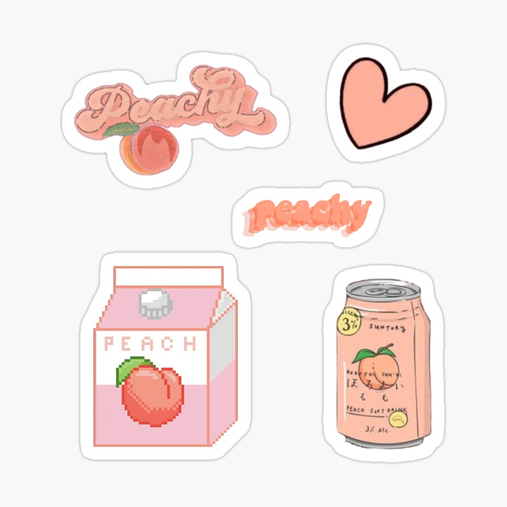 Cute aesthetic peach sticker set \