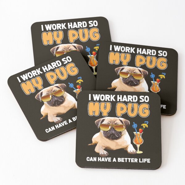 Item preview, Funny Pug Shirt Pug Lover Design "Trabajo duro para que mi Pug pueda tener una vida mejor" designed and sold by adsman68.