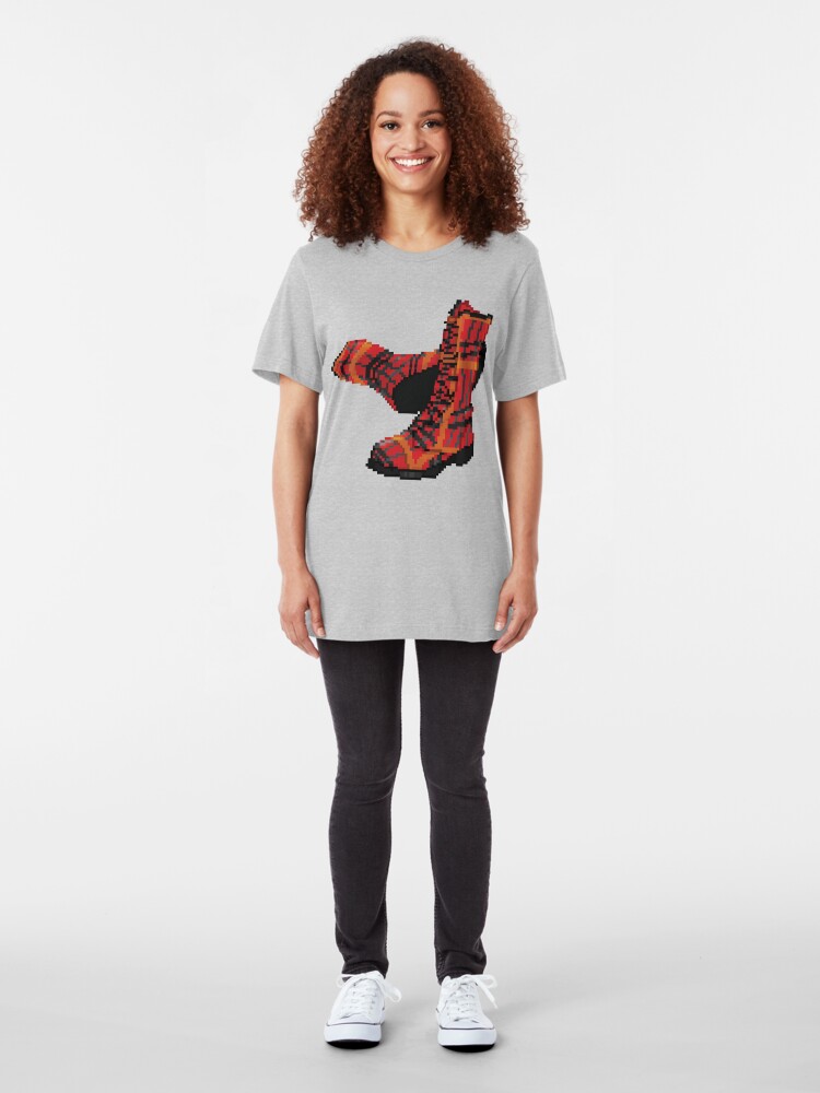 Alternate view of Rock Shoes - Pixel art Slim Fit T-Shirt