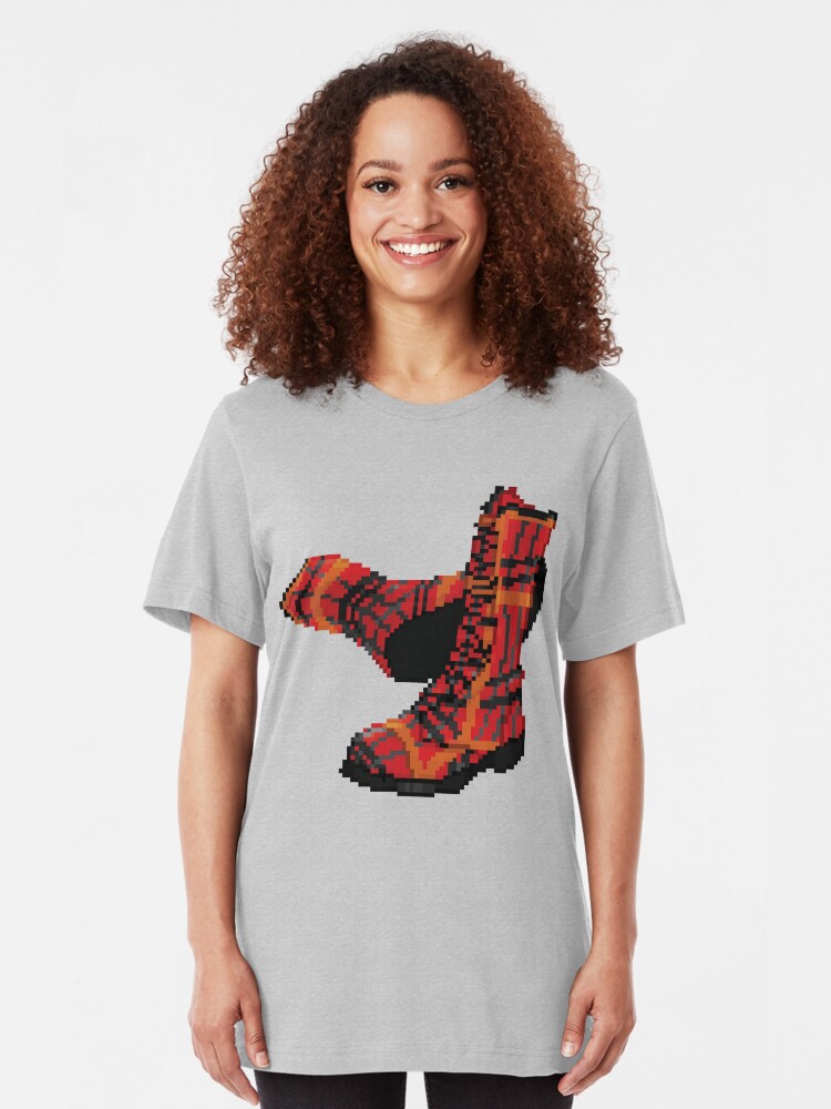 Alternate view of Rock Shoes - Pixel art Slim Fit T-Shirt