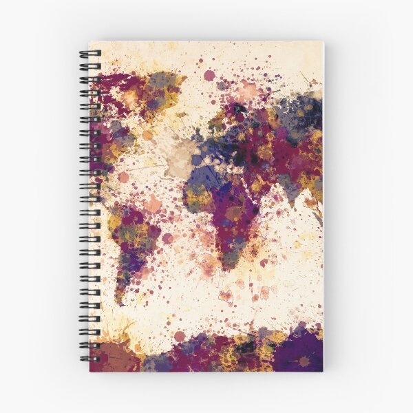 Aperçu de l'œuvre World Map Paint Splashes créée et vendue par ArtPrints.