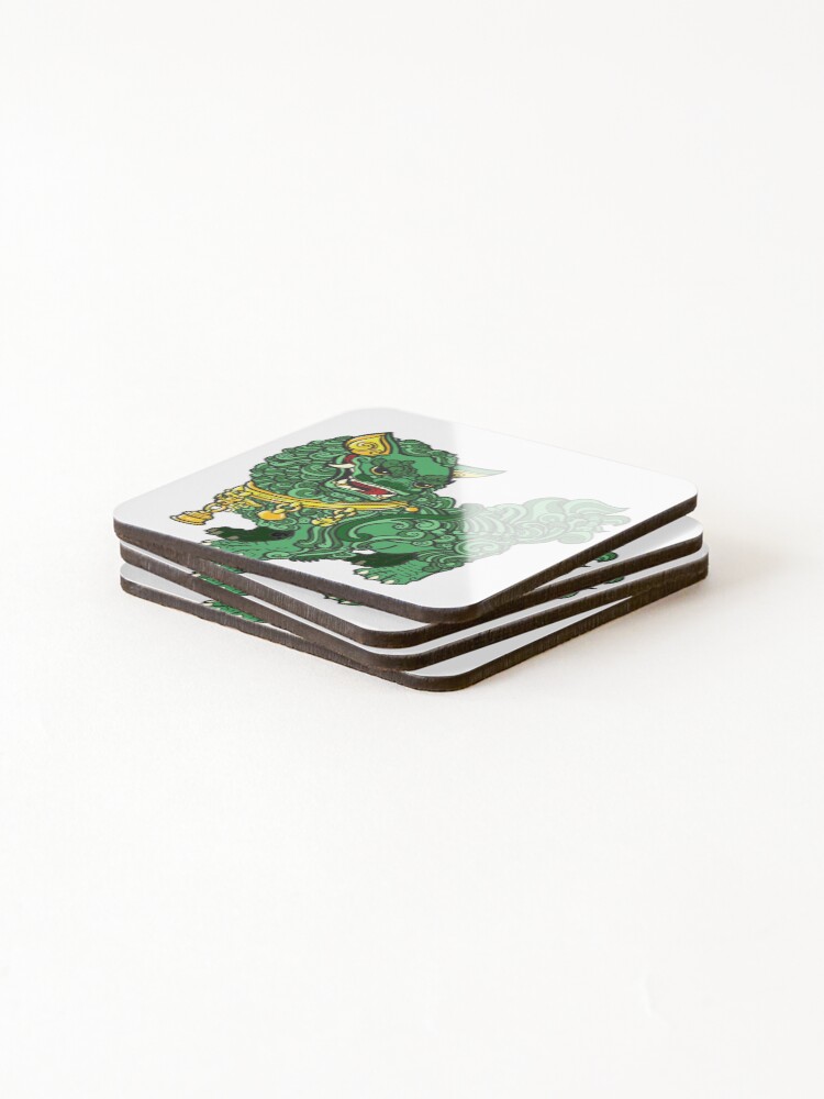 Thumbnail 4 of 5, Coasters (Set of 4), At FU DOG emerald designed and sold by RAnMoi.