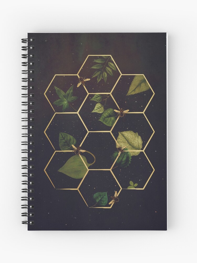 Thumbnail 1 of 3, Spiral Notebook, Bees in Space designed and sold by Sybille Sterk.