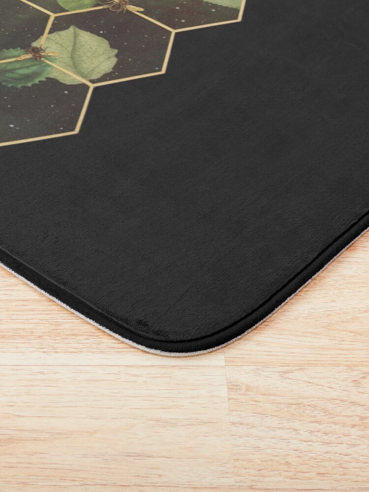 Alternate view of Bees in Space Bath Mat