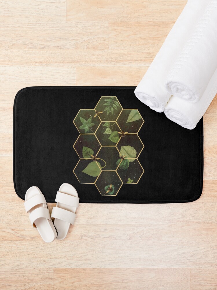 Alternate view of Bees in Space  Bath Mat