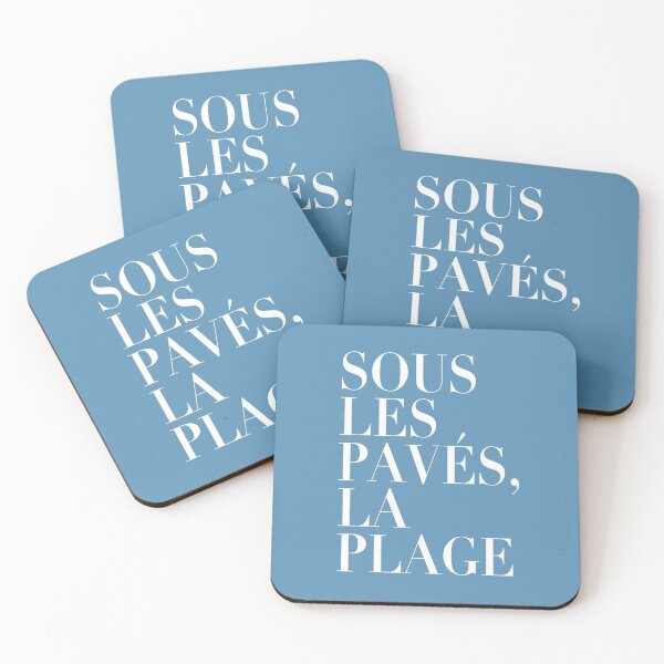 Item preview, Paris Revolt, May 68: 'SOUS LES PAVES, LA PLAGE': White Text on French Blue designed and sold by Day Chapman.