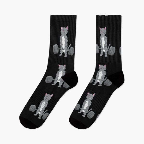 Item preview, Weightlifting - Gray strong cat lifts weights designed and sold by Mohja-Design.