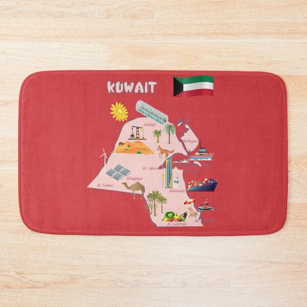 Item preview, Kuwait map destinations Landmarks tourist attractions with names of the major cities خريطة الكويت السياحية  designed and sold by mashmosh.