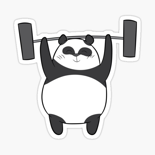 Panda Weightlifting Fitness Panda Gym Funny Panda Beach Towel by EQ Designs  - Pixels