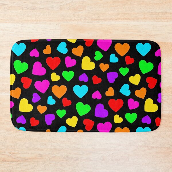 Item preview, Rainbow Hearts Bright Colors on Black  designed and sold by funnytshirtemp.