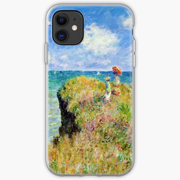 Claude Monet - Walk on the Cliff at Pourville iPhone Soft Case
