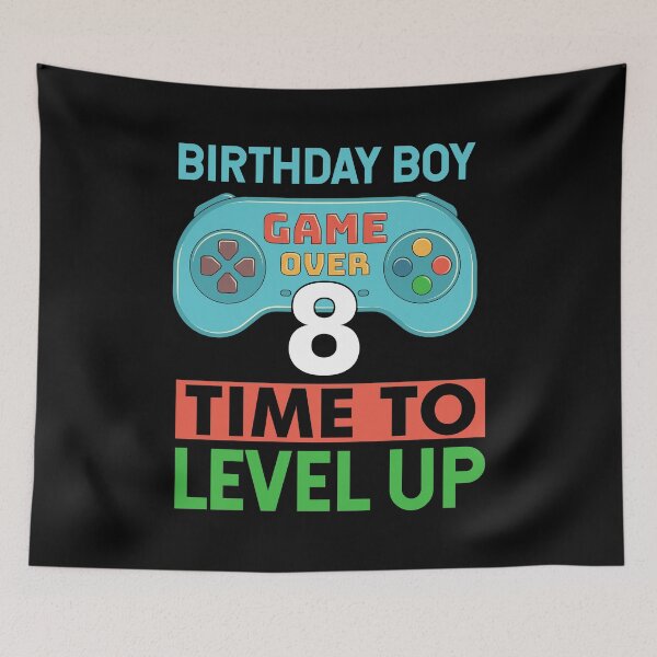 Item preview, Birthday Boy Time To Level Up - 8th Birthday Gamer print designed and sold by RedmonsDesigns.