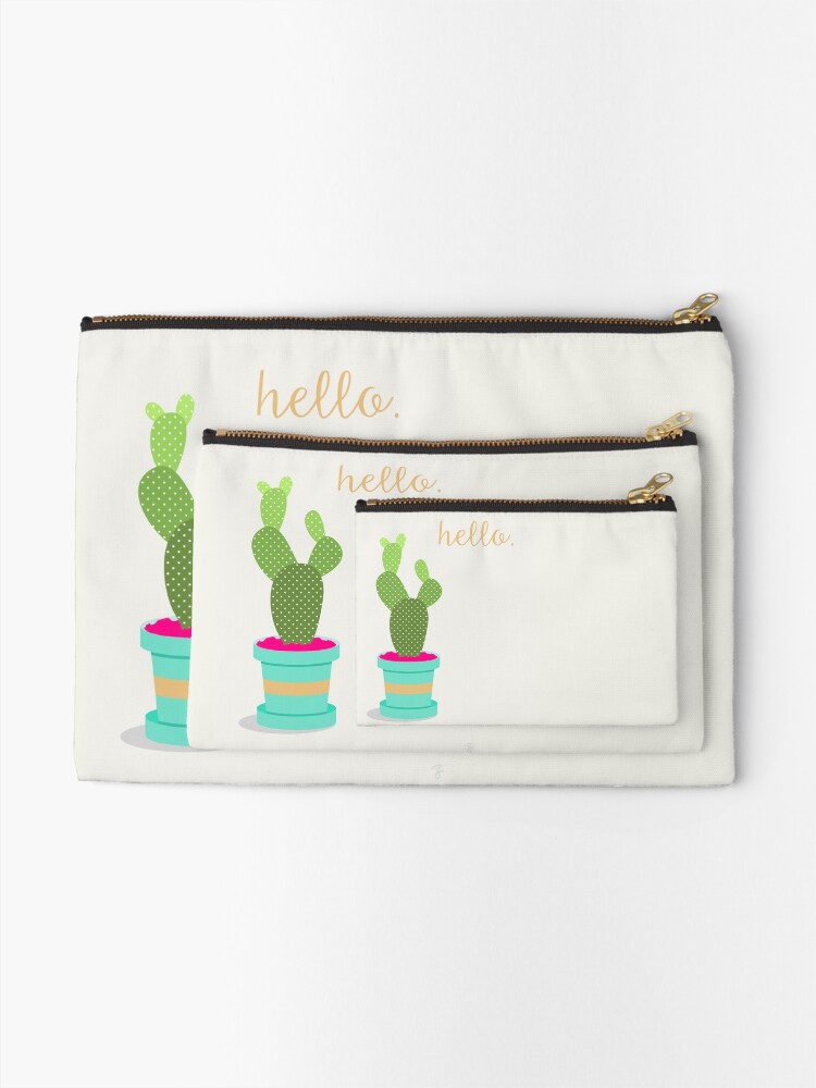 Alternate view of Friendly Cactus Zipper Pouch