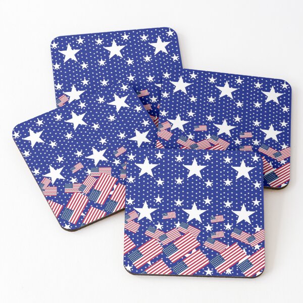 Item preview, AMERICANA FLAGS & WHITE STARS BLUE ART designed and sold by sharlesart.