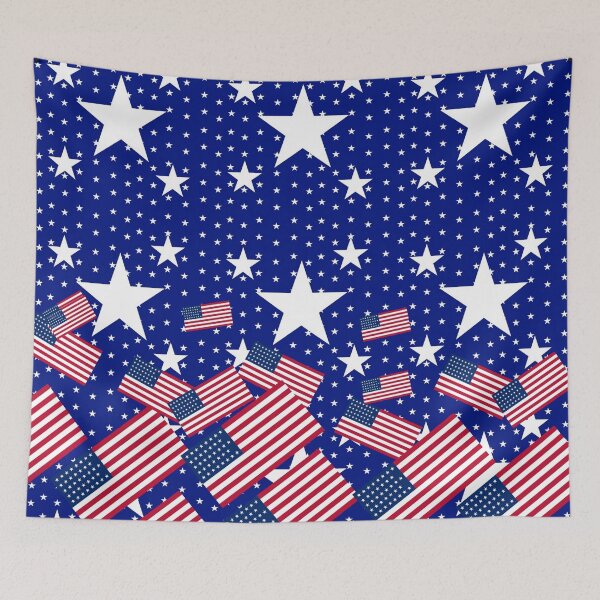 Item preview, AMERICANA FLAGS & WHITE STARS BLUE ART designed and sold by sharlesart.