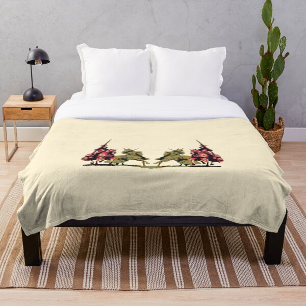 four noble knights on horseback with lance and sword Throw Blanket
