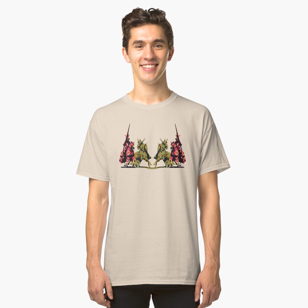 four noble knights on horseback with lance and sword Classic T-Shirt