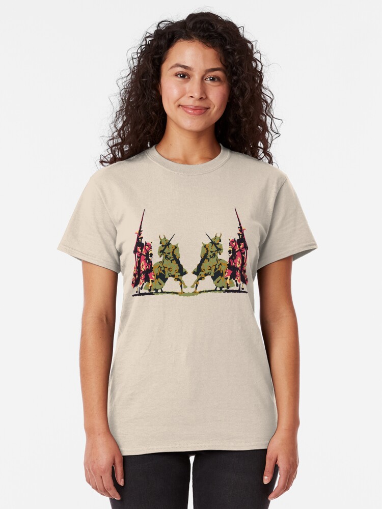 Alternate view of four noble knights on horseback with lance and sword Classic T-Shirt