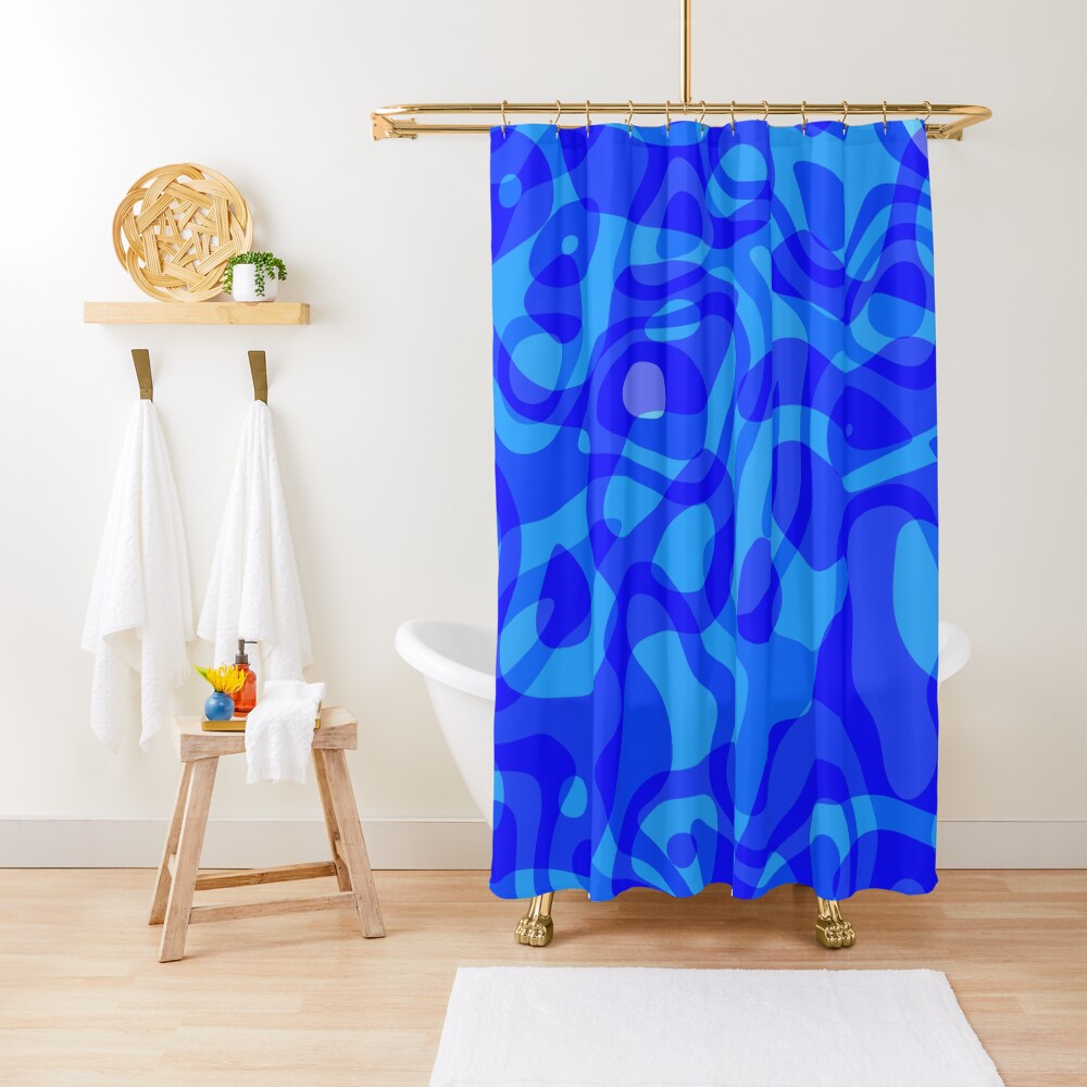 Decorative blue stripes Shower Curtain