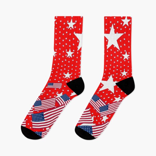 Item preview, RED AMERICANA FLAGS & WHITE STARS PATTERNS designed and sold by sharlesart.