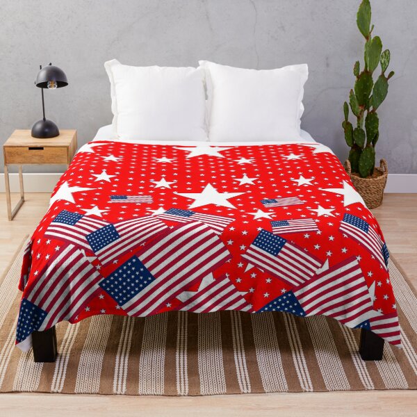 Item preview, RED AMERICANA FLAGS & WHITE STARS PATTERNS designed and sold by sharlesart.