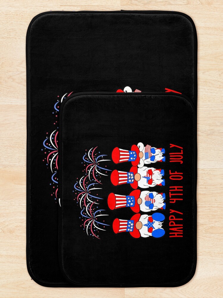 Alternate view of Patriotic Gnomes America Happy 4th of July Bath Mat