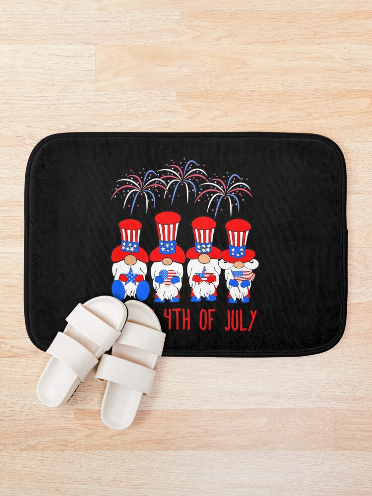 Alternate view of Patriotic Gnomes America Happy 4th of July Bath Mat