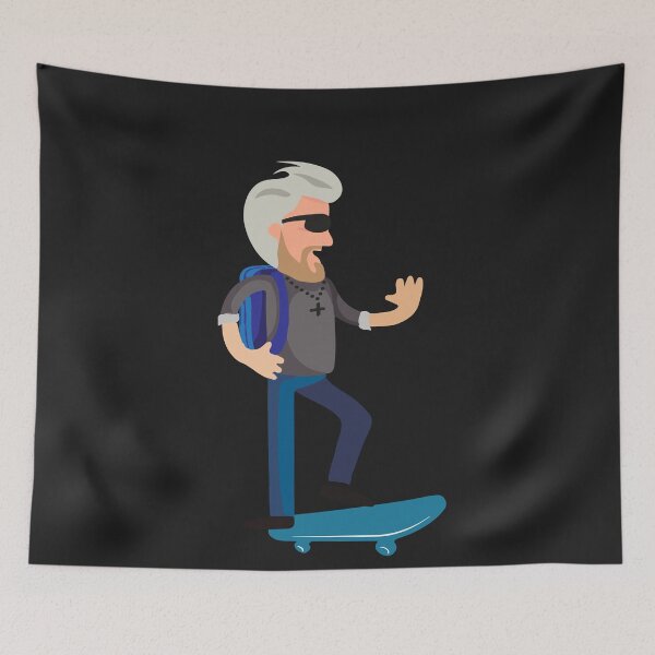 Item preview, Cool old man on a skateboard designed and sold by tarek25.