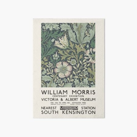 William Morris - Exhibition poster for The Victoria and Albert Museum, London, 1934 Art Board Print